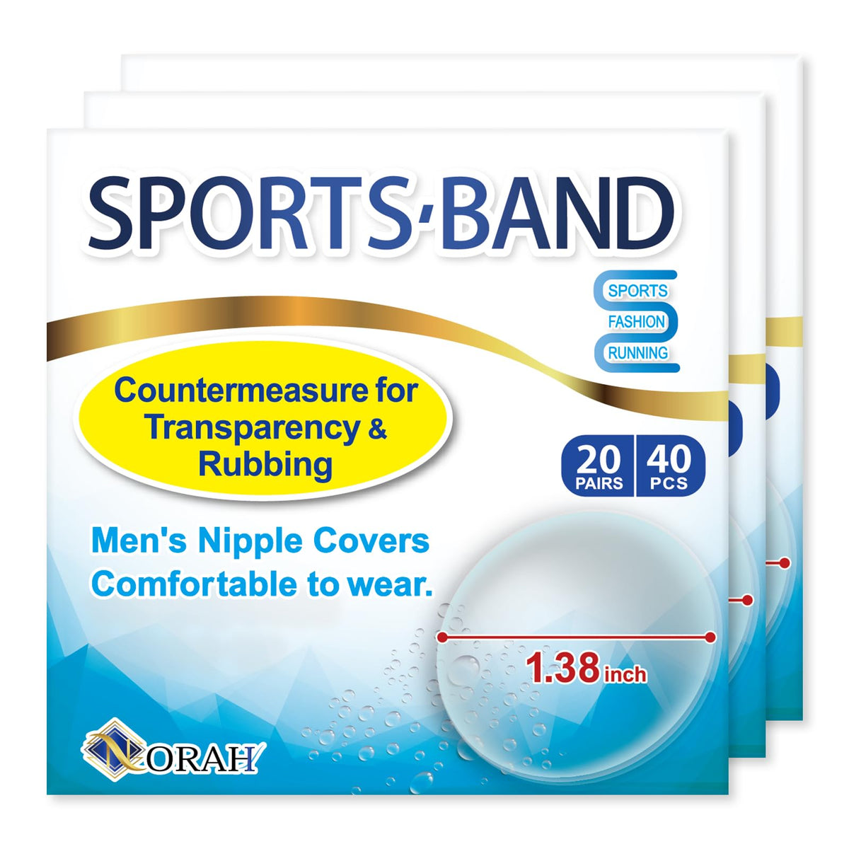 NORAH nipple covers packaging with 60 pairs, convenient daily wear option.