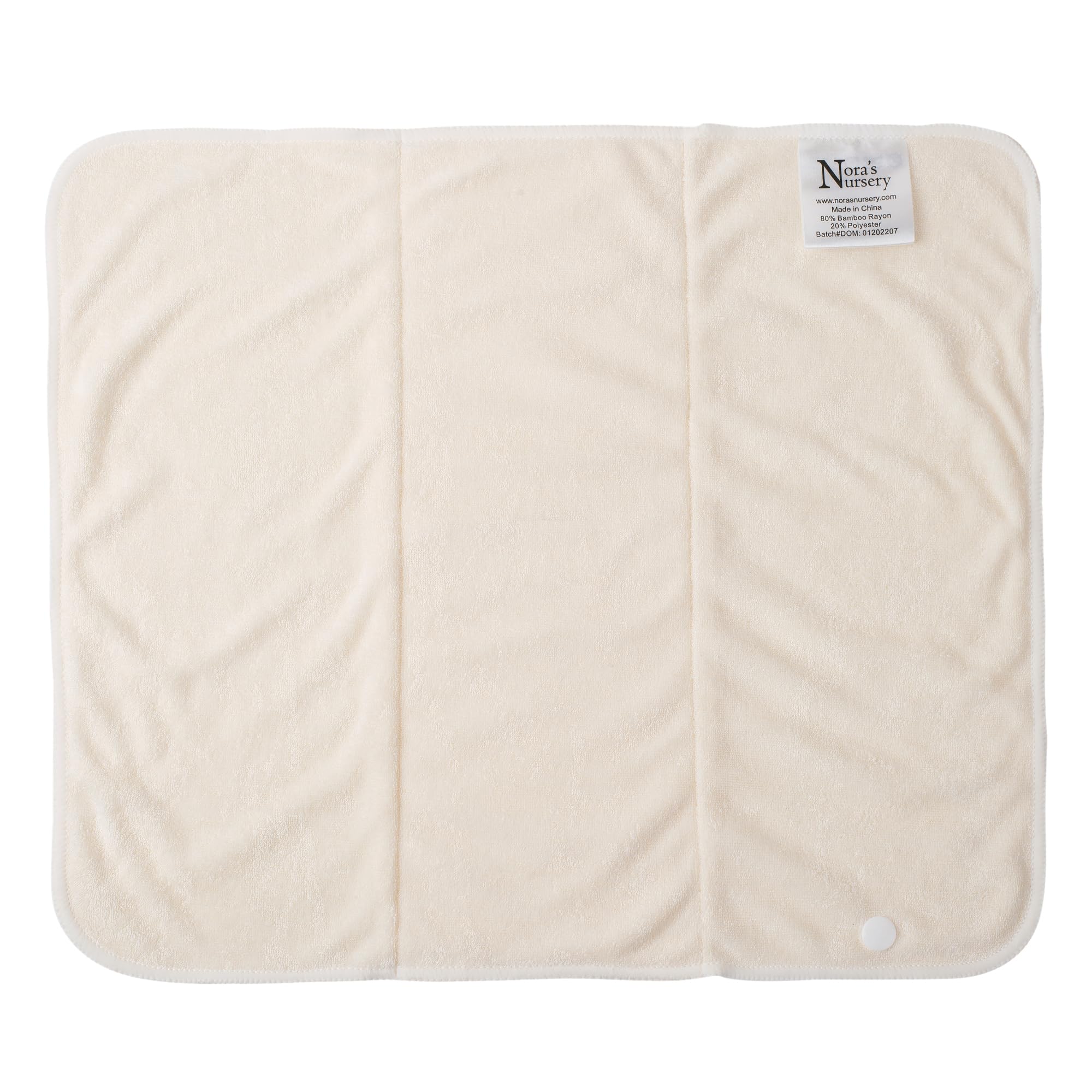 Nora's Nursery 13x15 inch size shown beside a diaper for versatile fit.