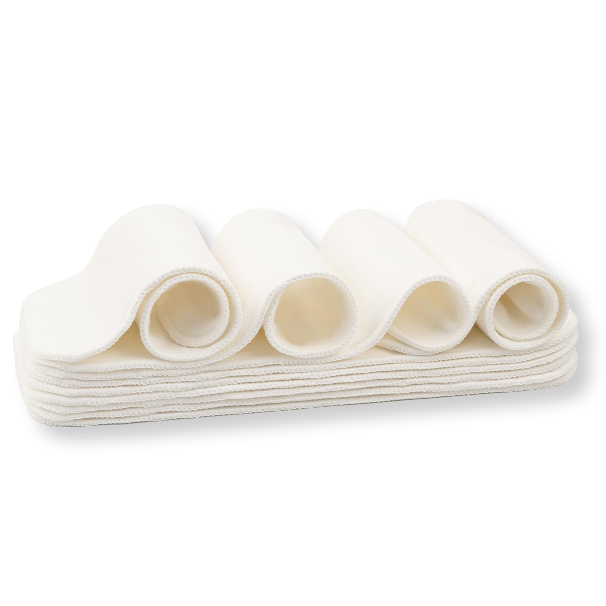 Nora's Nursery 5-layer inserts pack with snaps for secure diaper fit.