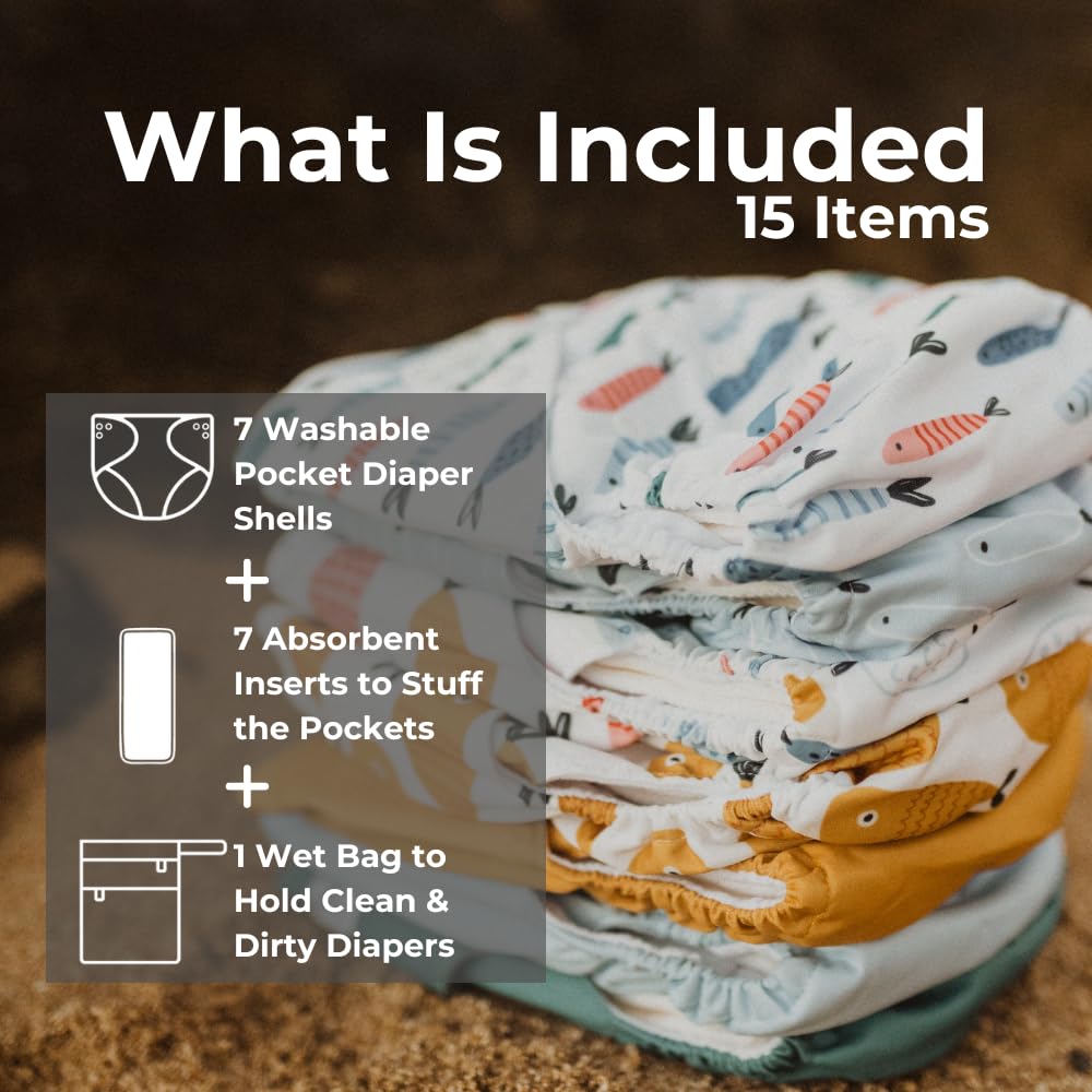 Nora's Nursery seven inserts for versatile absorbency options