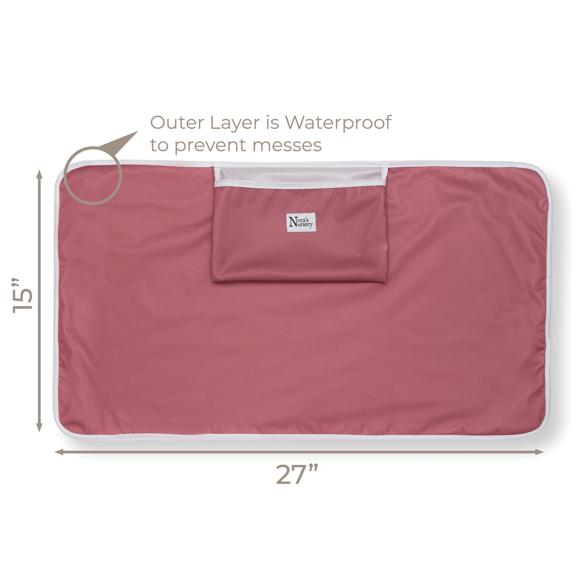 Nora's Nursery changing pad folded compactly for travel and easy packing