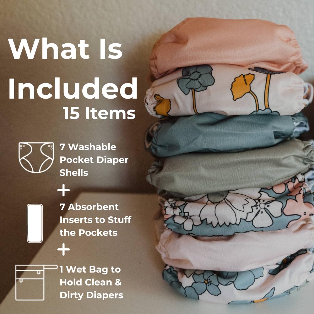 Nora's Nursery Delilah pocket diaper assembly demonstrates adjustable fit for growing babies