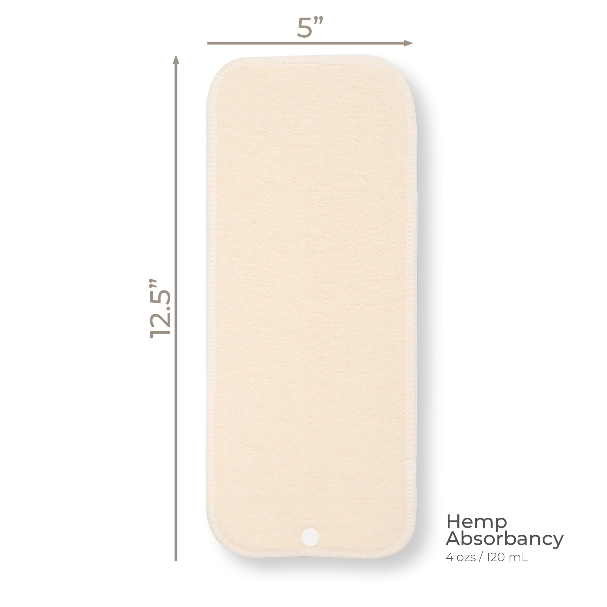 Nora's Nursery all-sizes hemp inserts adapt from newborn to toddler.