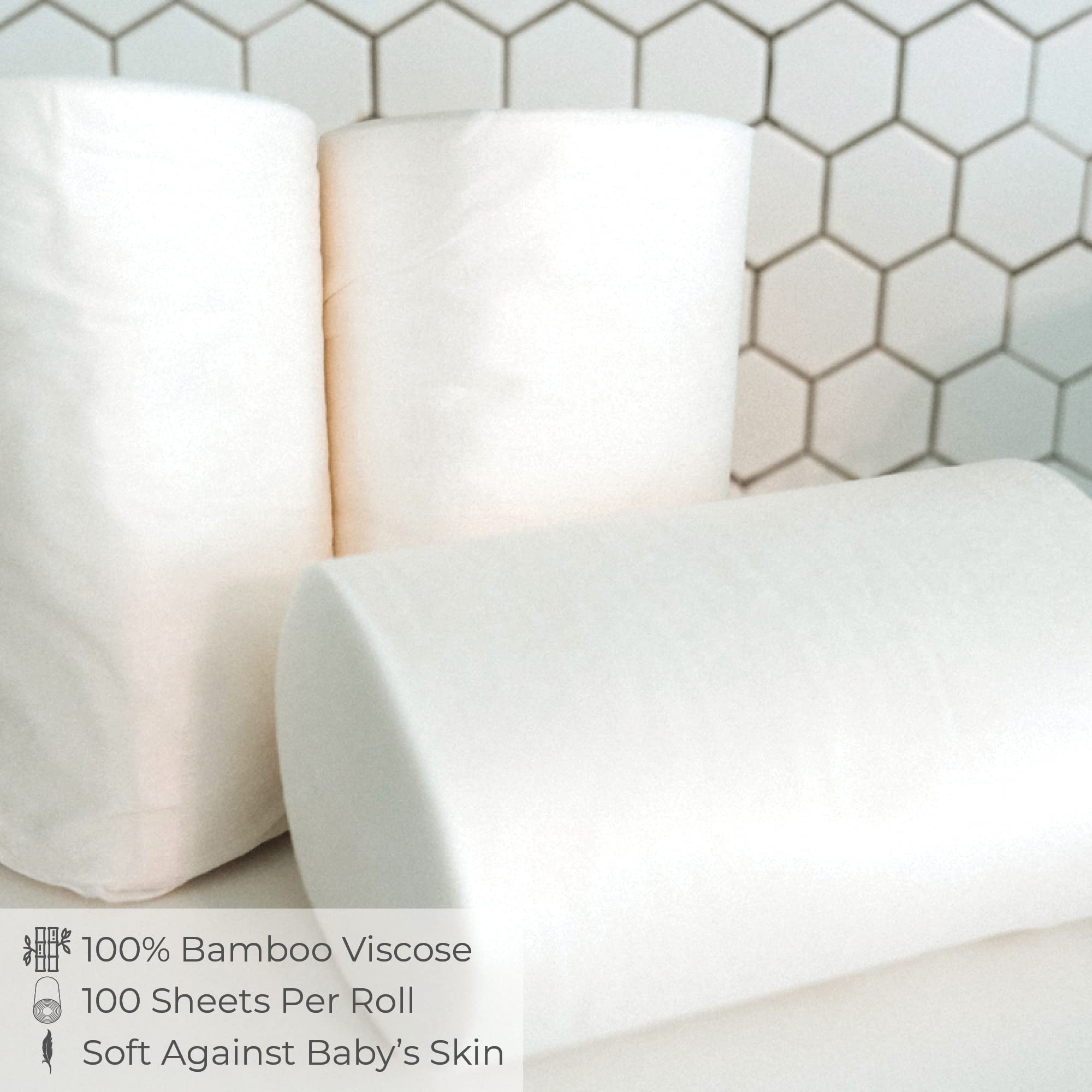 Nora's Nursery liner roll shown for easy disposal after use