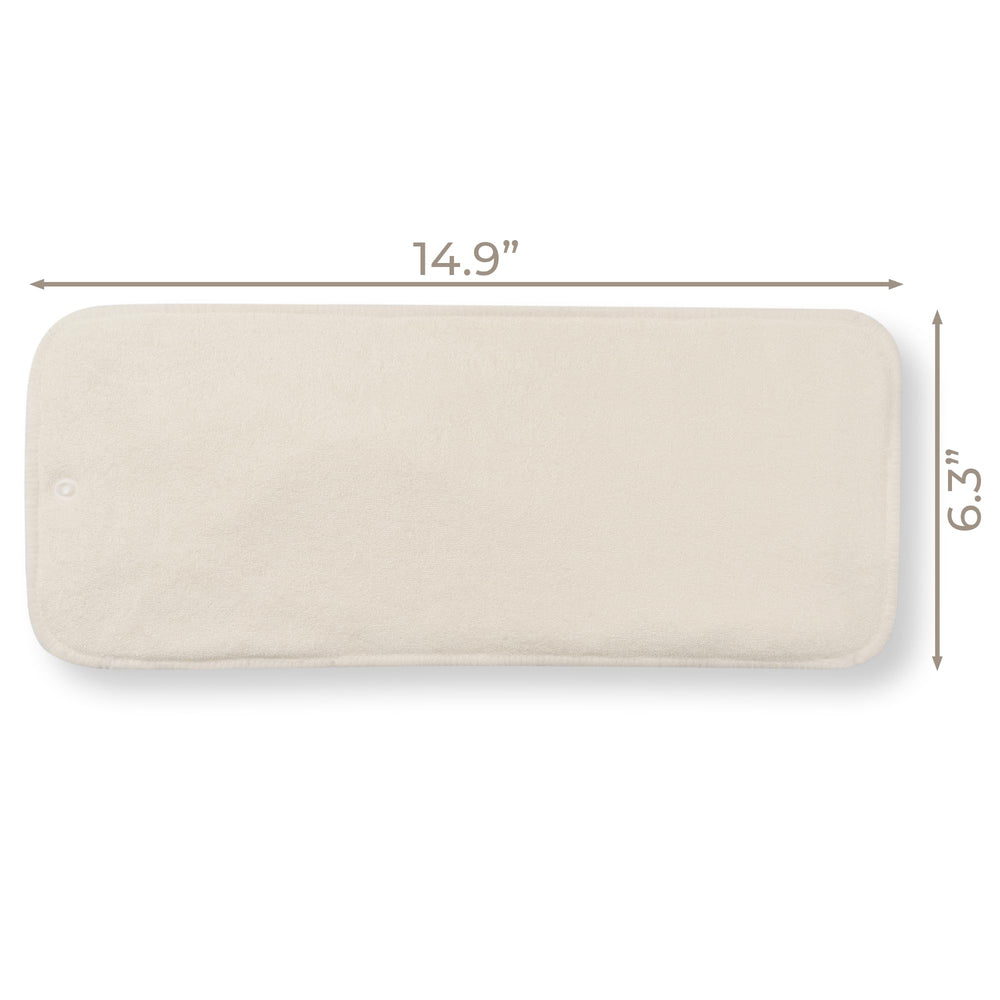 Nora's Nursery bamboo insert folded flat for storage, ideal for overnight use.