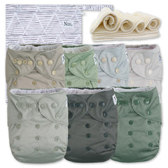 Nora's Nursery Morning Dew diapers 7-pack with adjustable fit for growing babies