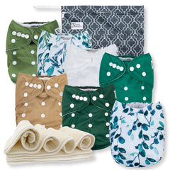 Nora's Nursery Morning Dew diapers cover showing waterproof shell for on-the-go protection.