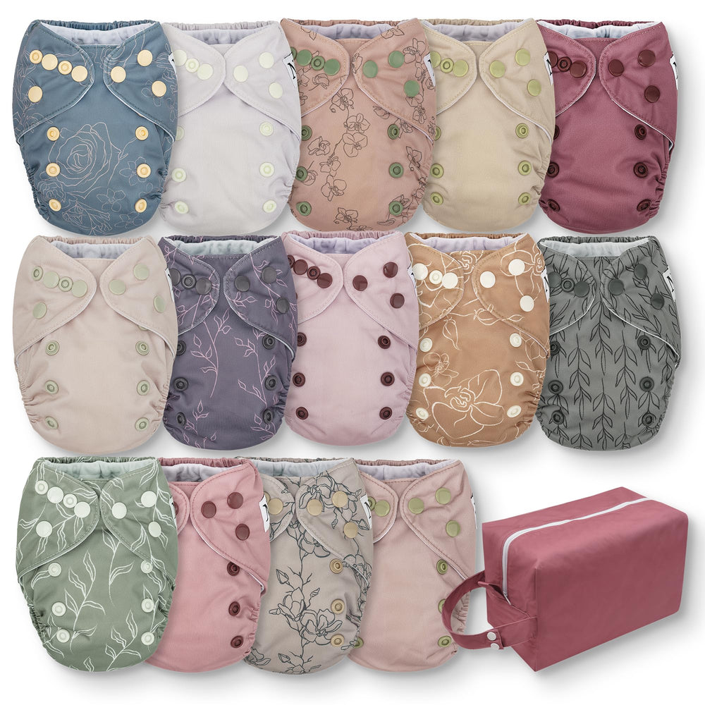 Nora's Nursery newborn all-in-one diaper with snaps offers quick, secure fit for delicate skin