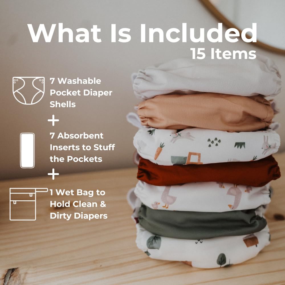Nora's Nursery 7 inserts inside for quick, customizable absorbency