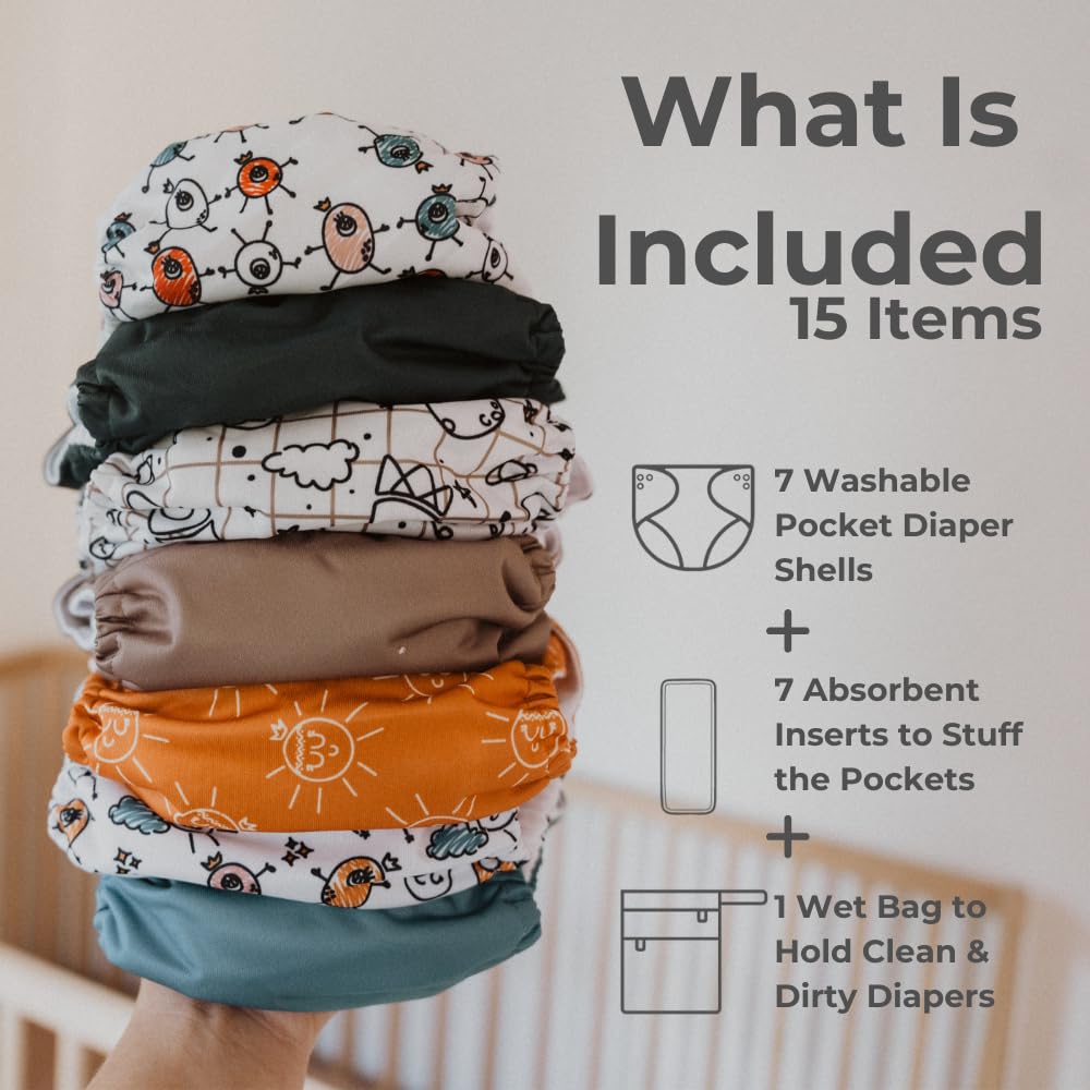 Nora's Nursery pocket diaper close-up with soft microfleece liner touching baby's skin.