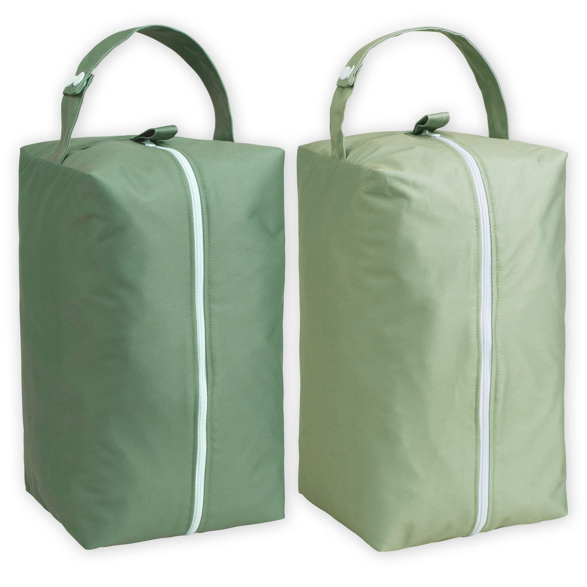 Nora's Nursery reusable wet-dry bag with a large opening keeps diapers organized for on-the-go routines.