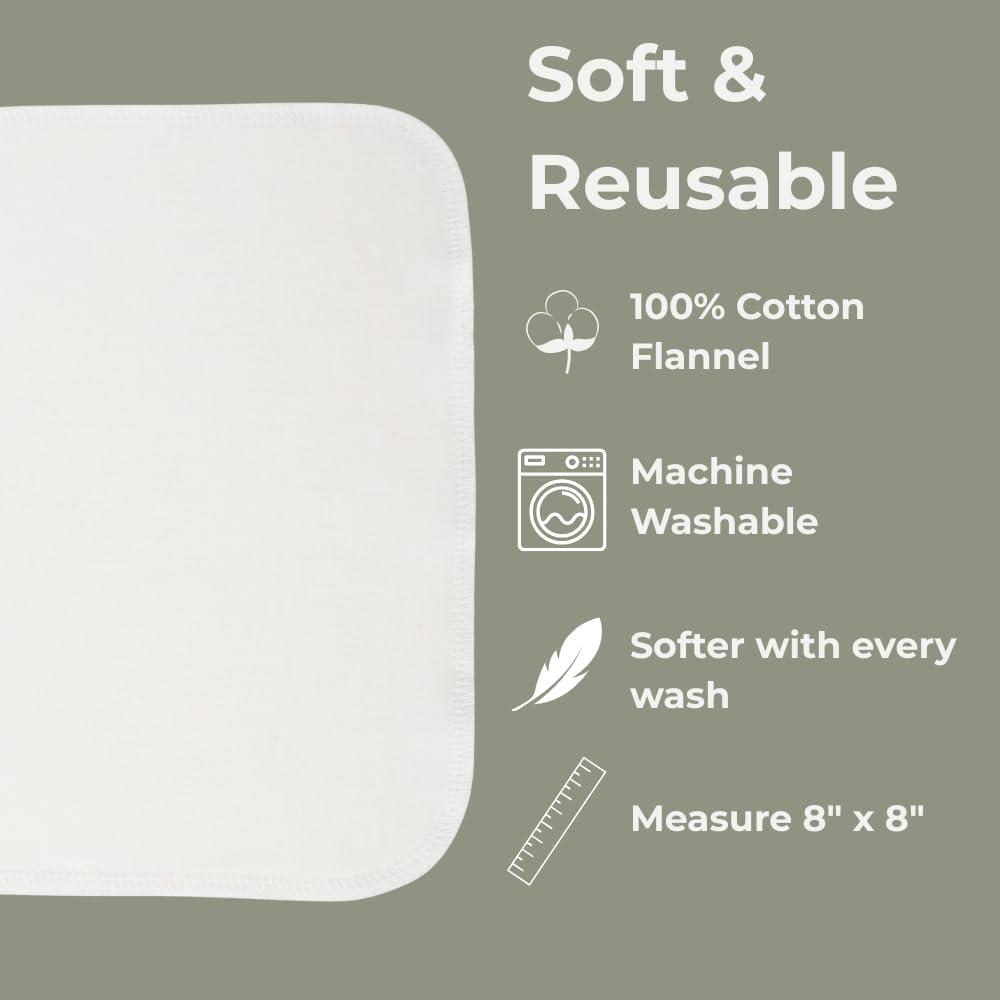 Nora's Nursery wipe closeup reveals 100% cotton texture for delicate skin.