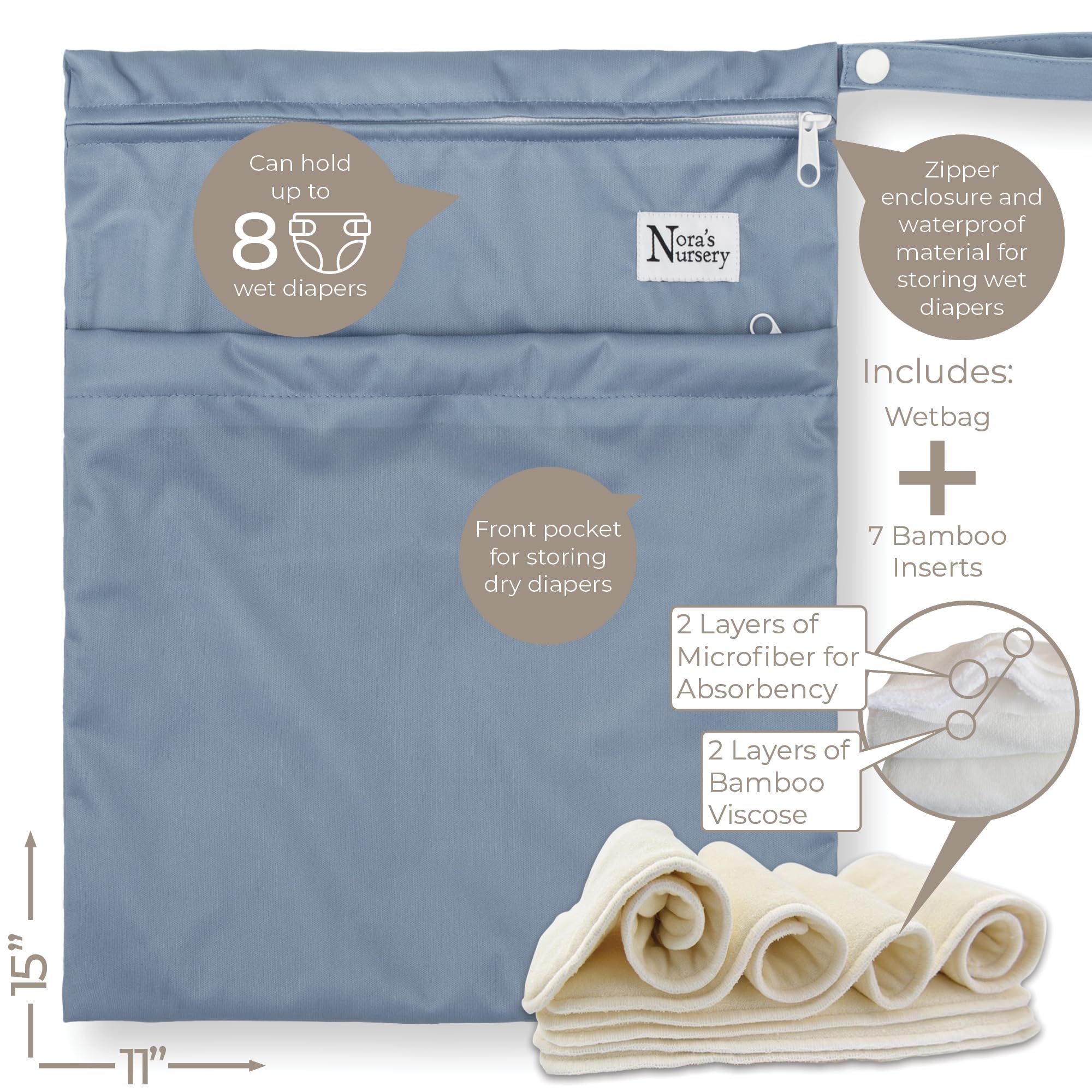 Nora's Nursery soft-microfleece-liner provides gentle skin comfort.