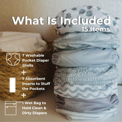 Nora's Nursery wet bag to store clean and dirty diapers on the go.