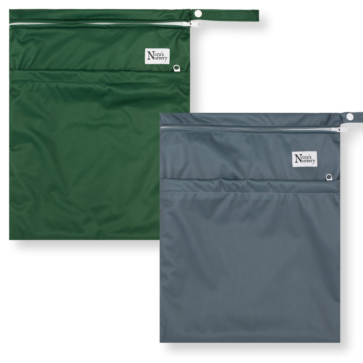 Nora's Nursery wet-dry bag forest 11x15 with two pockets keeps wet clothes organized