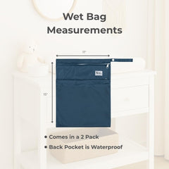 Nora's Nursery waterproof bag with snap handle for stroller attachment.