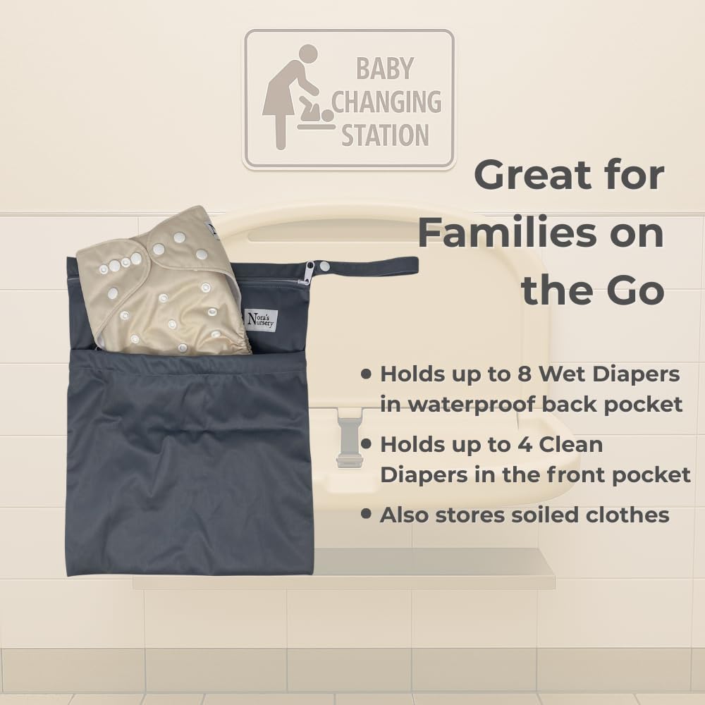 Nora's Nursery waterproof PUL material protects contents from leaks during trips