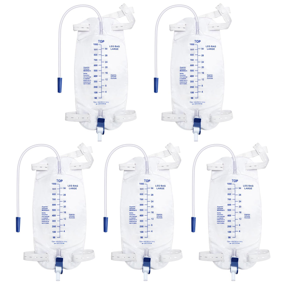Norbeng catheter bags 5-pack in packaging, convenient starter kit for quick setup.