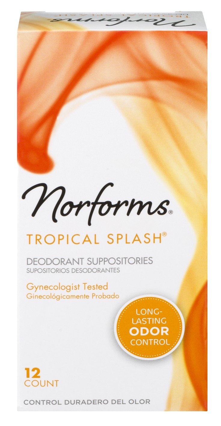 Norforms Tropical Splash suppositories box, compact three-pack for daily use