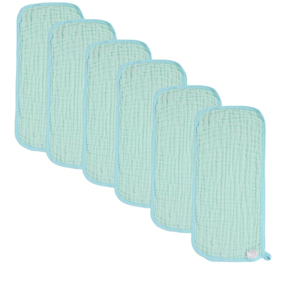 norinori baby burp cloths in soft muslin, large 20x10 for full shoulder coverage during feeds