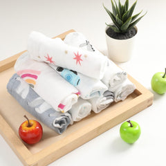 norinori Baby Msulin Washcloths feature cute unisex patterns for everyday baby care.