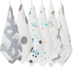 norinori Baby Msulin Washcloths soft-absorbent 10x10 inch for delicate newborn cleansing.