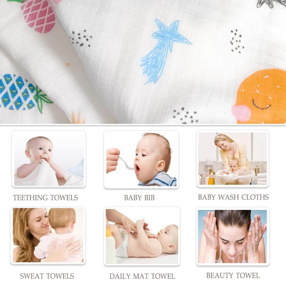 Norinori Baby Msulin Washcloths gift-ready pack ideal for baby showers and registries.