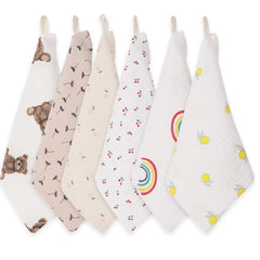 Norinori baby muslin washcloths front view showing soft skin friendly set
