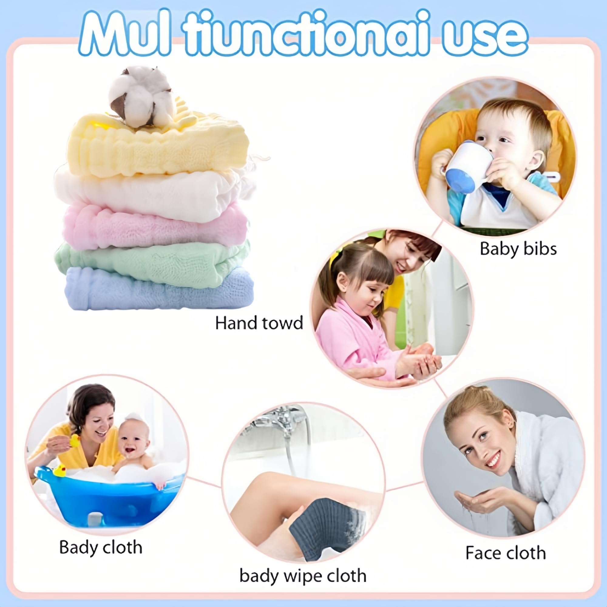 Norinori machine-washable muslin burp cloth withstands daily use