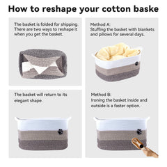 Norirun 3-pack storage baskets showcase built-in handles for portable organization.