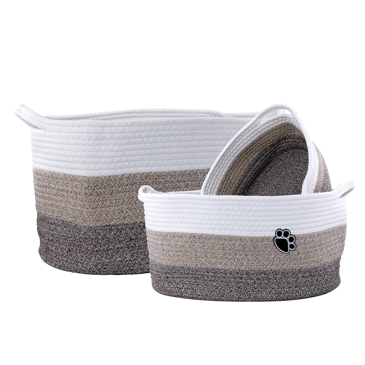 Norirun 3-pack large basket with handles for easy transport and sturdy storage.