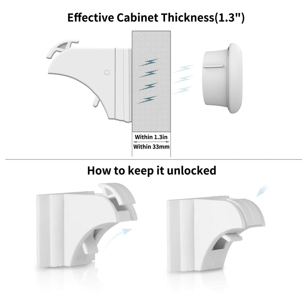 Norjews lock and catch mounted inside cabinet for invisible safety