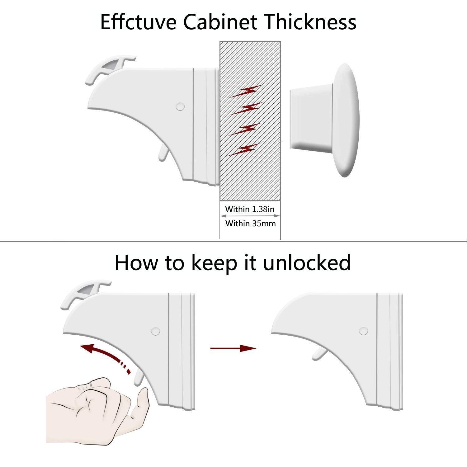 Norjews magnetic keys demonstrating strong hold on cabinet doors.