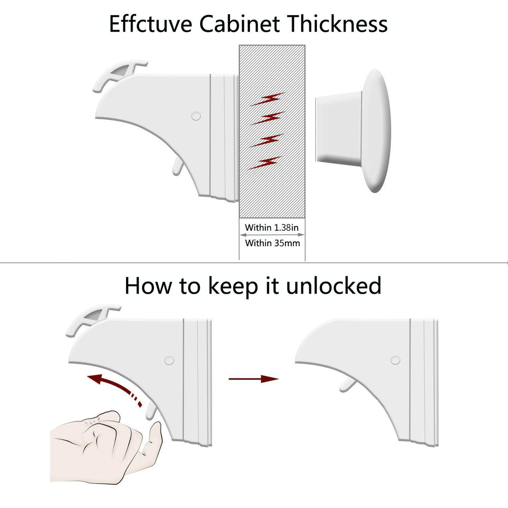 Norjews magnetic keys demonstrating strong hold on cabinet doors.