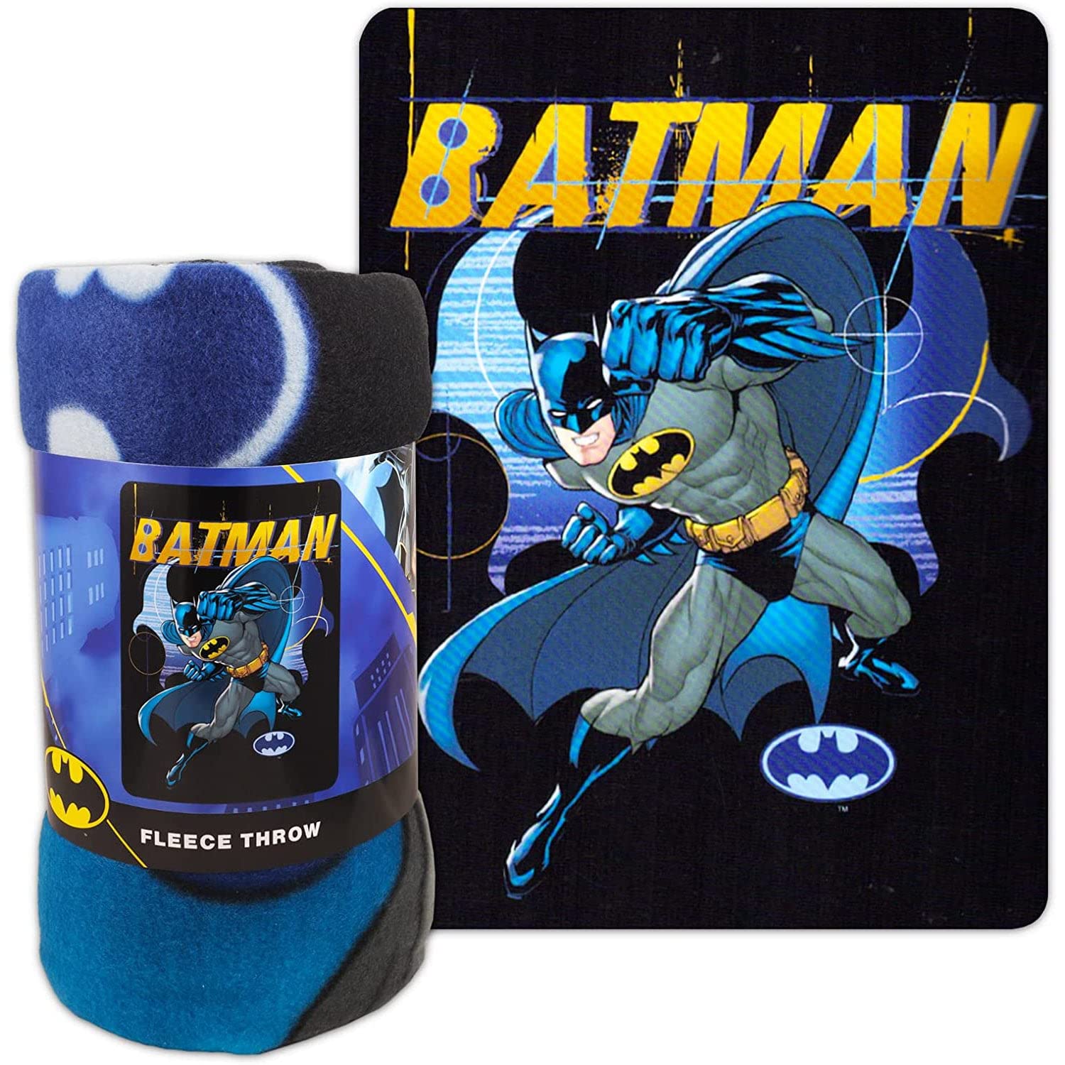 Northwest Art Mall Batman fleece blanket with plush softness for cozy bedtime.