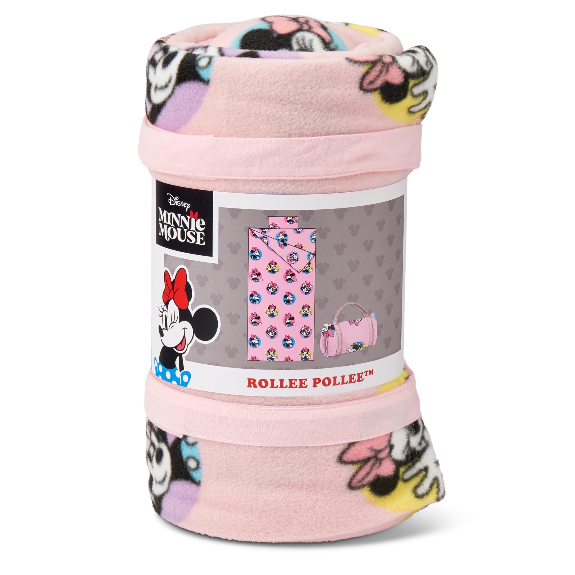 Northwest Rollee Pollee Minnie Mouse pattern adds playful preschool appeal.