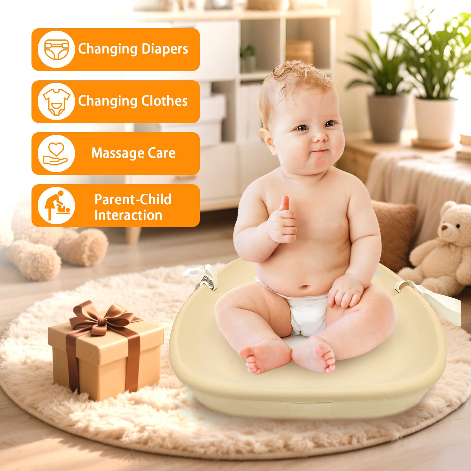 NOSDA CRADOE fits on dressers or tables in nursery.