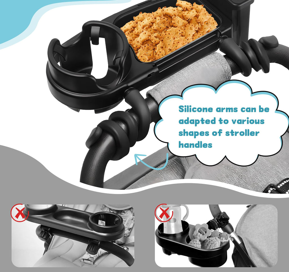 Notezmate universal compatibility works with strollers, car seats, wheelchairs, and scooters.