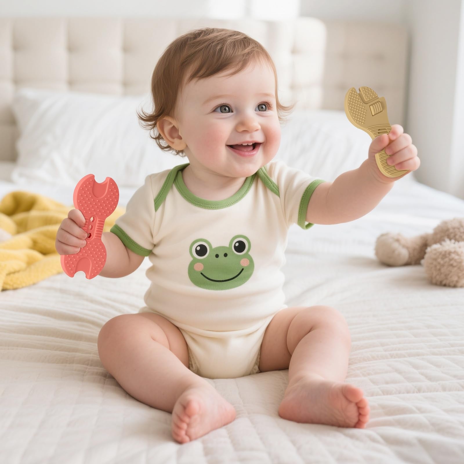Nothomme teether easy-grip design helps little hands self-soothe