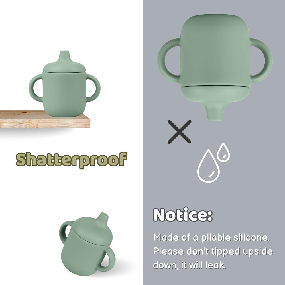 Nothomme silicone sippy cups with ergonomic grip handle for easy one-handed use.