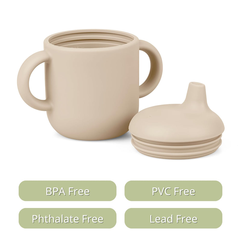 Nothomme sippy cups have tactile bumps to aid little hand grip.