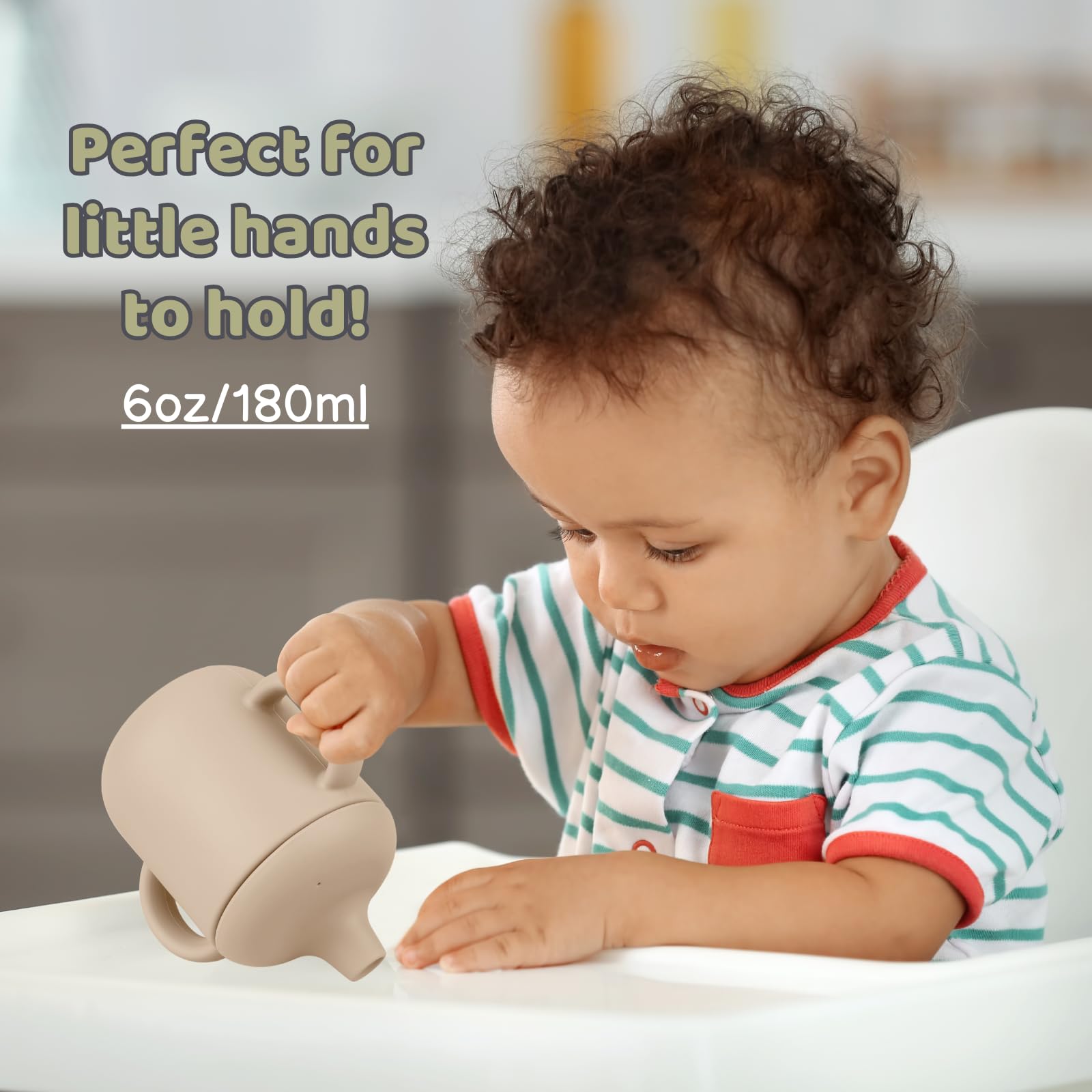 Nothomme silicone sippy cups feature a weighted base for stability during use.