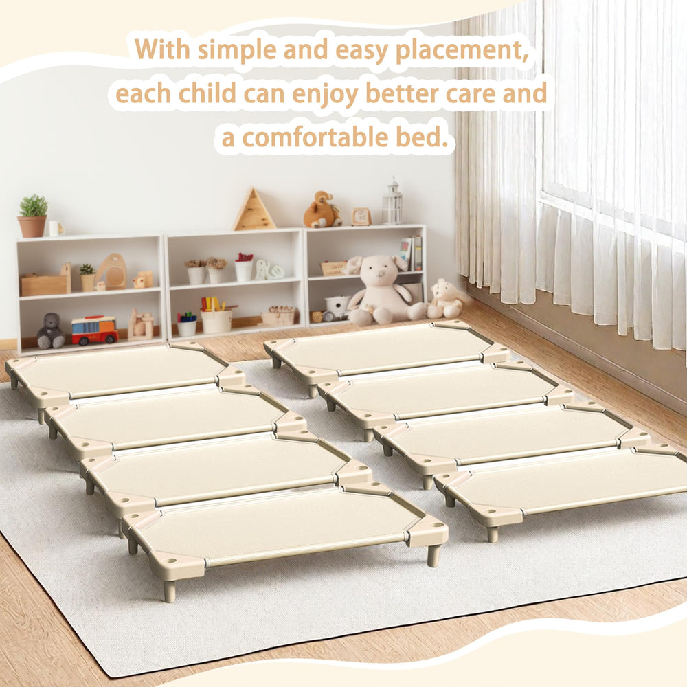 NOUJULOUN Daycare Cots employ 5-9 inch legs for stable rest.