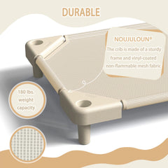 NOUJULOUN Daycare Cots in light beige offer a clean, inviting rest area for kids.