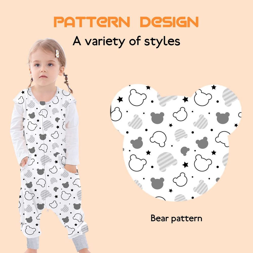 NOUJULOUN growth-ready sleep sack available in four sizes.