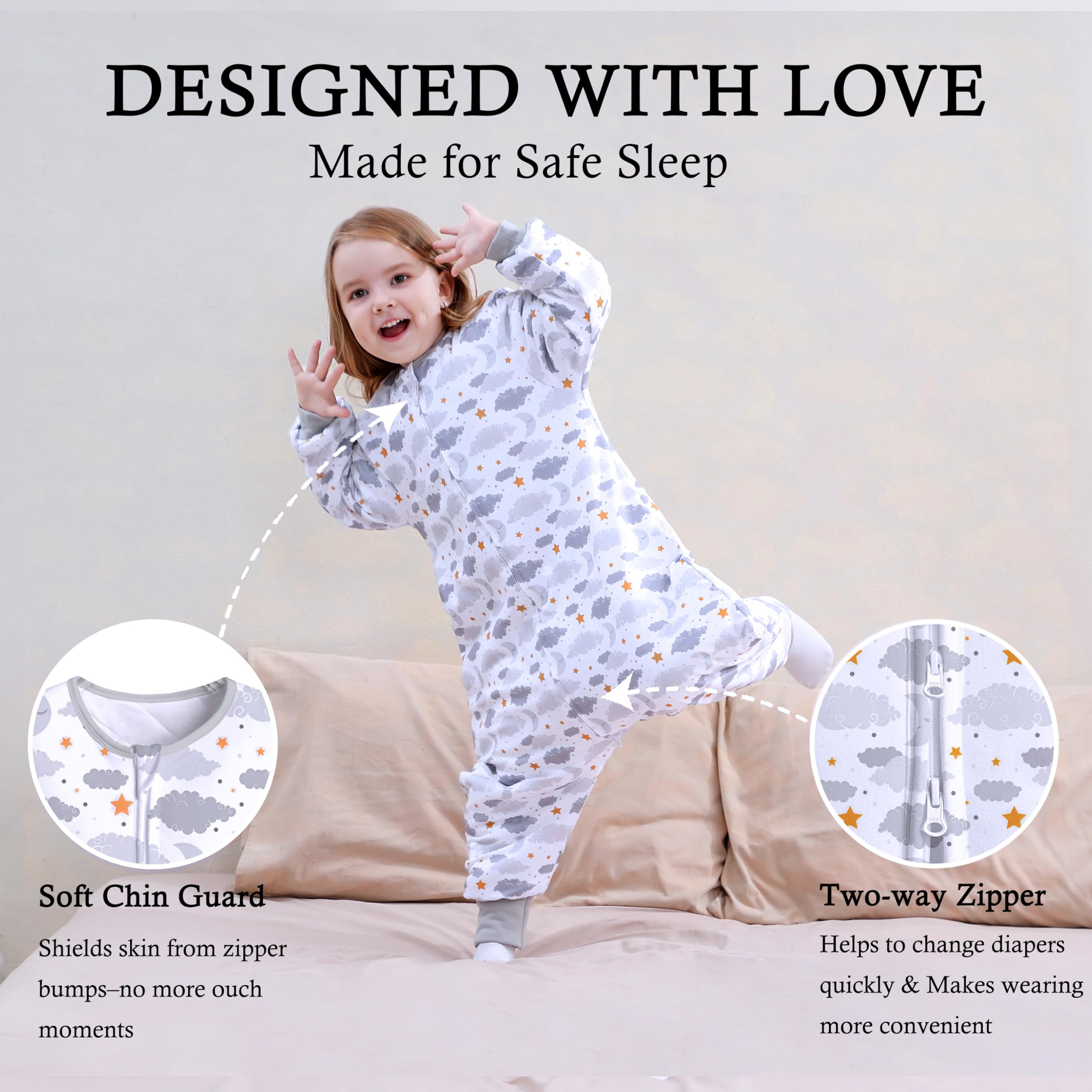 NOUJULOUN Starry Moon size range 9M-7T grows with your child.