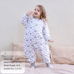 Noujuloun Starry Moon sleep sack side view shows roomy hip area for movement.