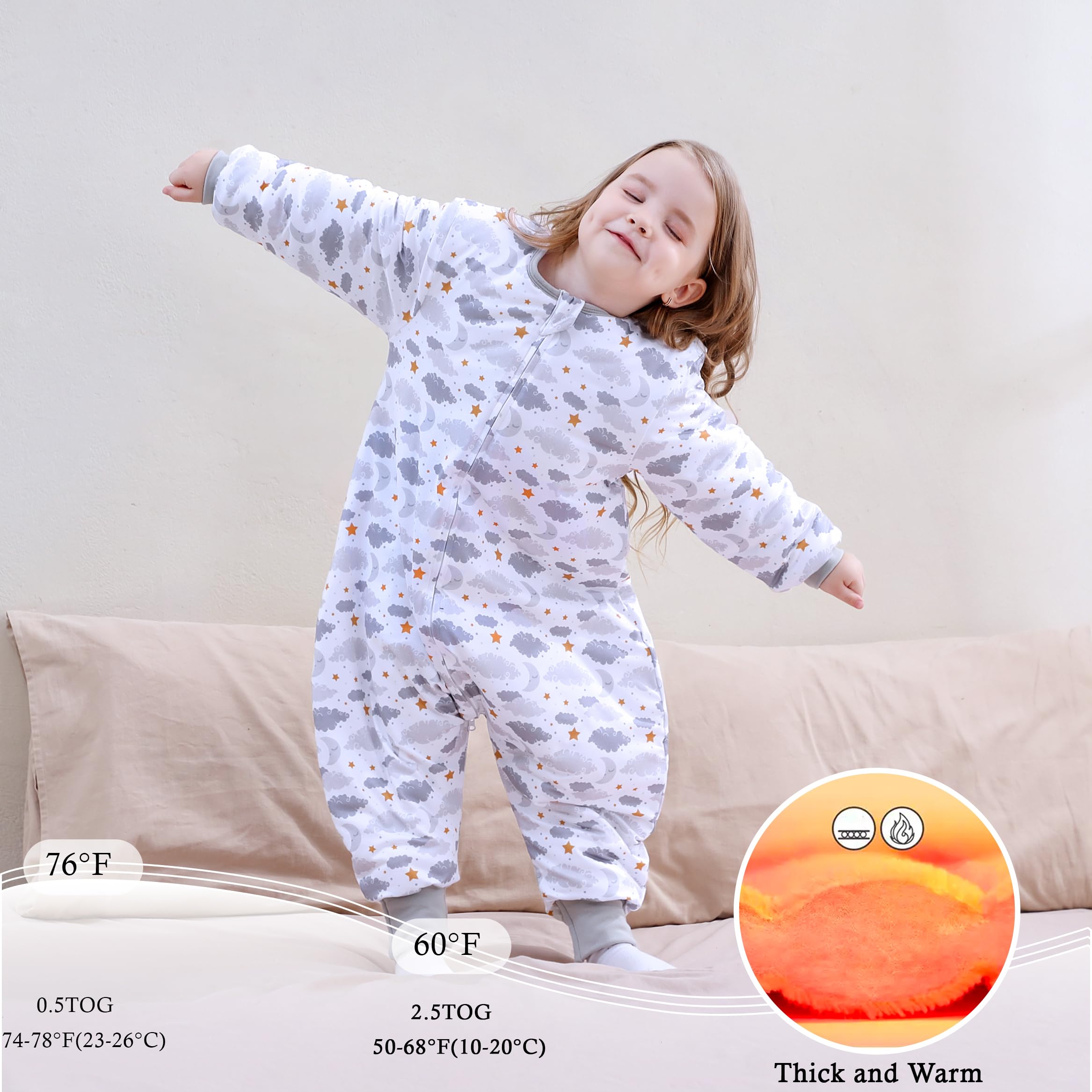 NOUJULOUN Starry Moon two-way zipper for easy outfit changes.