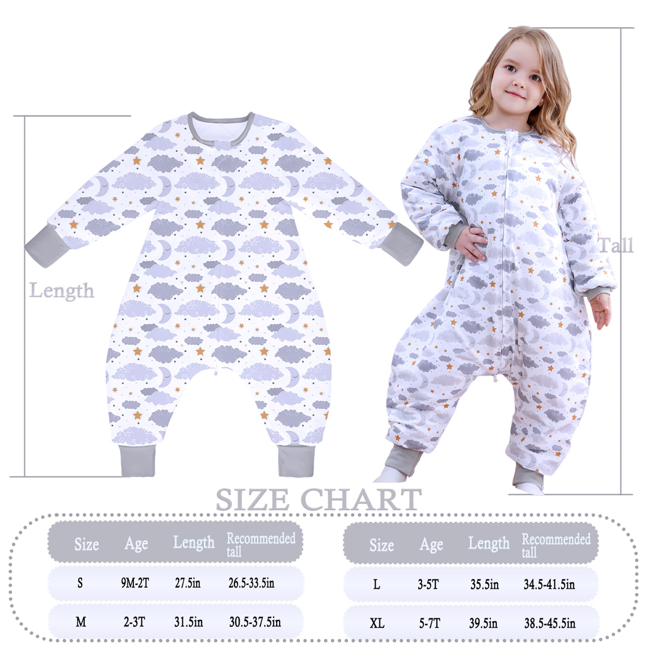 Noujuloun Starry Moon sleep sack supports walking and bedtime routines.