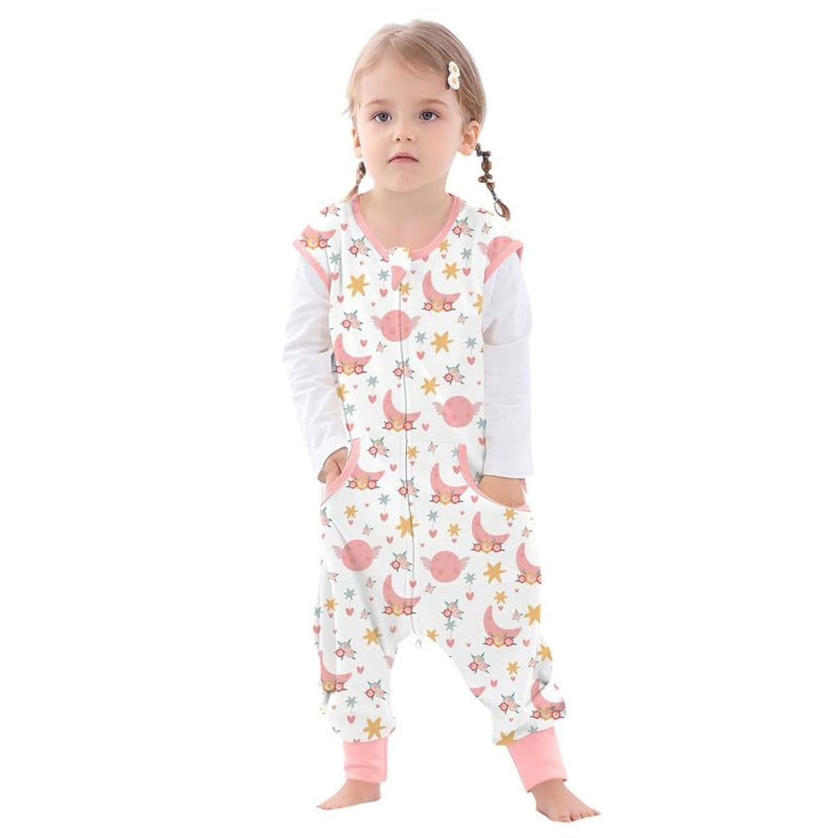 NOUJULOUN Toddler Sleep Sack with Feet – front zip for quick night changes